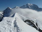 arête sommitale, Mt Blanc au fond