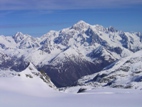 glacier du Ruitor devant le massif du Mt Blanc